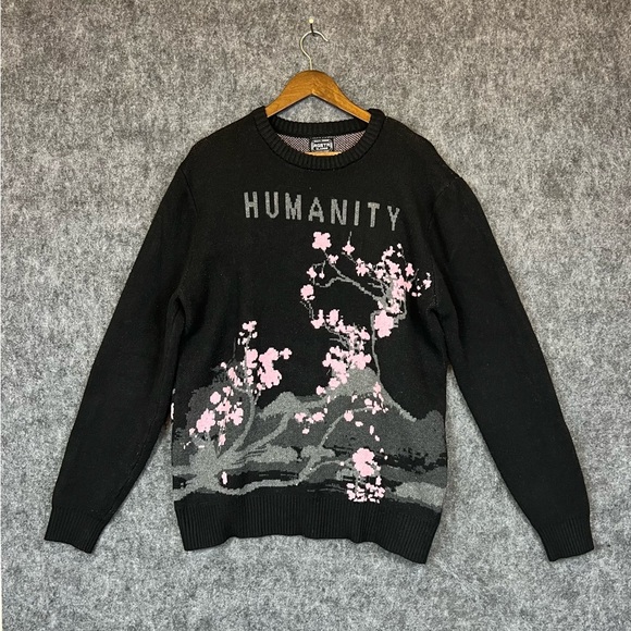 RGSTR Humanity Size XL Sweater Jet Black Gray-Pink. - Picture 9 of 10